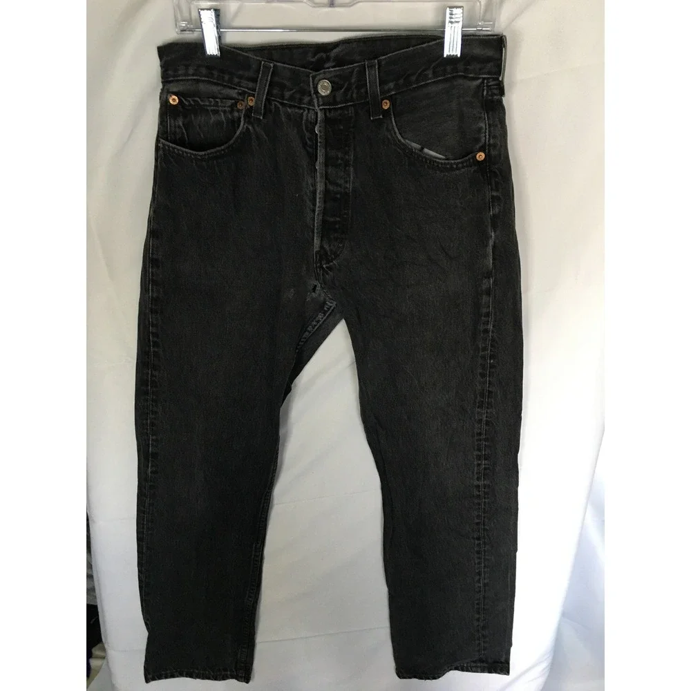 Vintage Levis 501 Black Denim Jeans Made in USA Button Fly